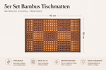 Bild in der Galerie öffnen: Bambus Tischmatten "Inga" 6er Set Braun Natur