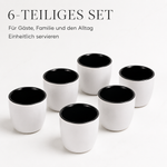 Bild in der Galerie öffnen: Yoru Saucenschälchen 6er Set weiß schwarz aus Steinzeug