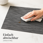Bild in der Galerie öffnen: Tischmatten GIUSEPPE 6er Set Schwarz Meliert 45 x 30cm
