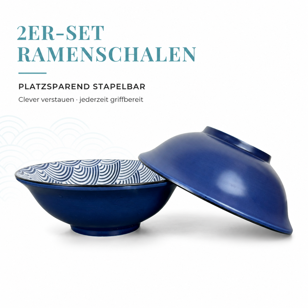 Ramen-Schüssel-Set Kaiyo – Porzellan, 20 cm, 2er-Set