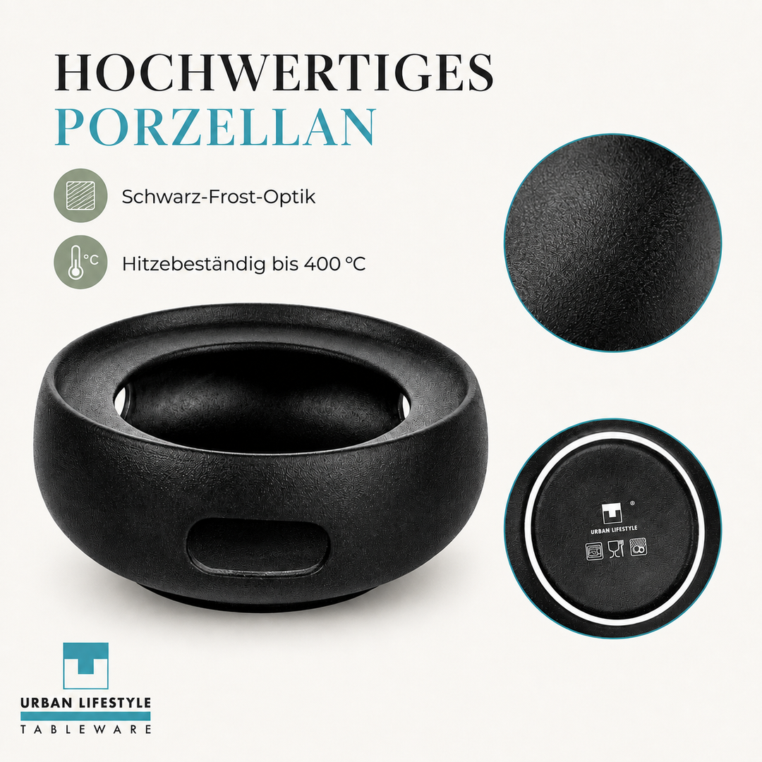 Stövchen Kopenhagen – Porzellan, Schwarz