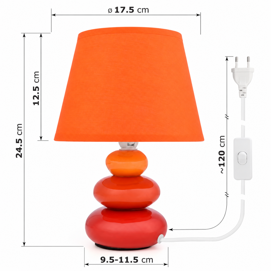 Nachttischlampe Lina – Keramik, Orange
