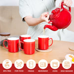 Bild in der Galerie öffnen: Urban Lifestyle Liverpool Teekanne Rot aus Keramik mit Infuser 1,6 Liter