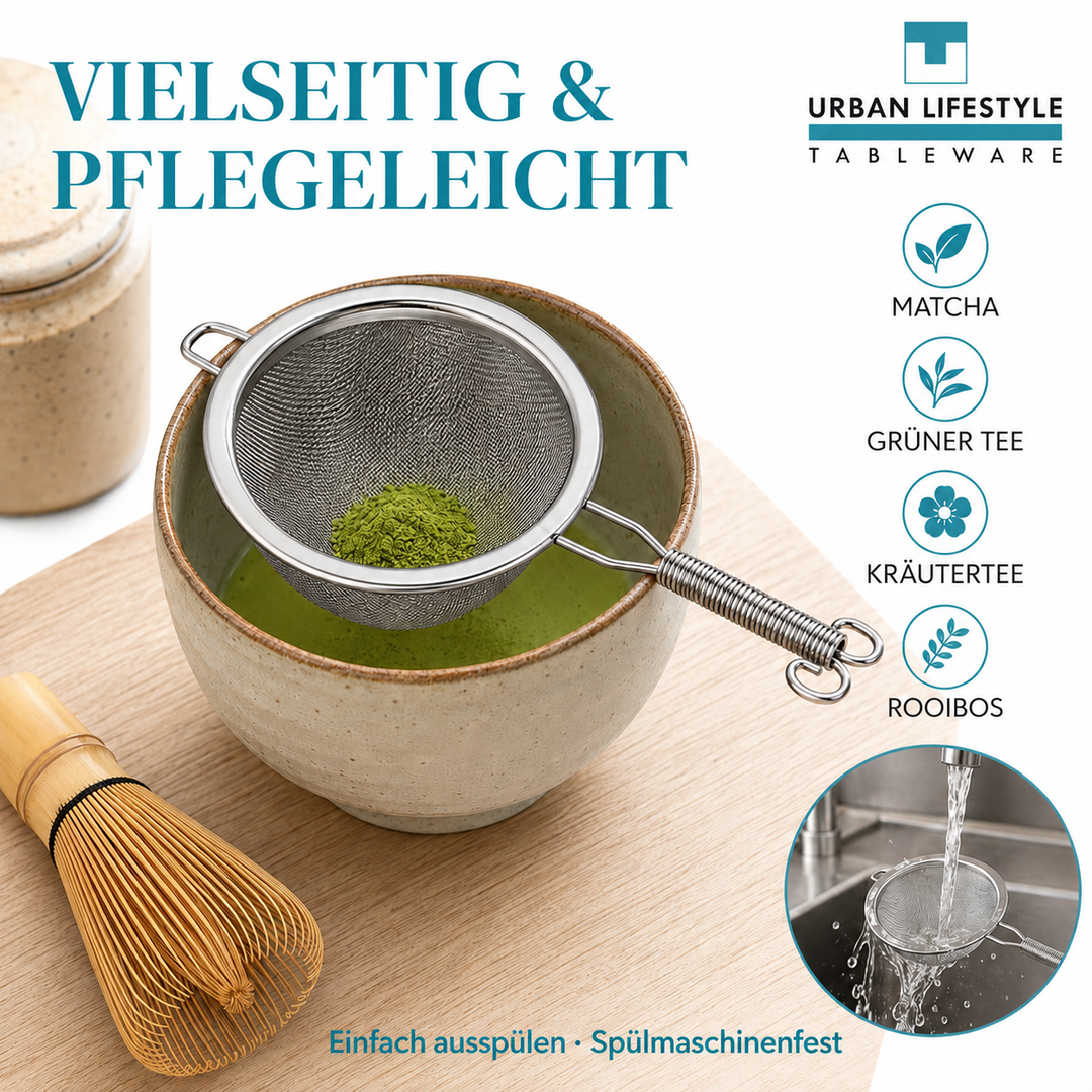 Matcha-Sieb aus Edelstahl – Ø 6,5 cm, extra feinmaschig, mit Griff