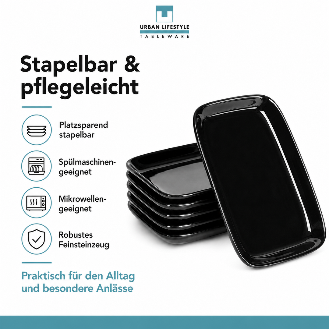 Mezze-Teller – Steinzeug, Schwarz