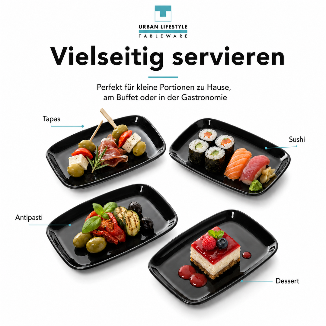 Mezze-Teller – Steinzeug, Schwarz