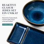 Bild in der Galerie öffnen: Sushi-Set Misaki – Keramik, Marineblau, für 2 Personen