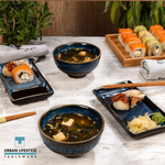 Bild in der Galerie öffnen: Sushi-Set Misaki – Keramik, Marineblau, für 2 Personen