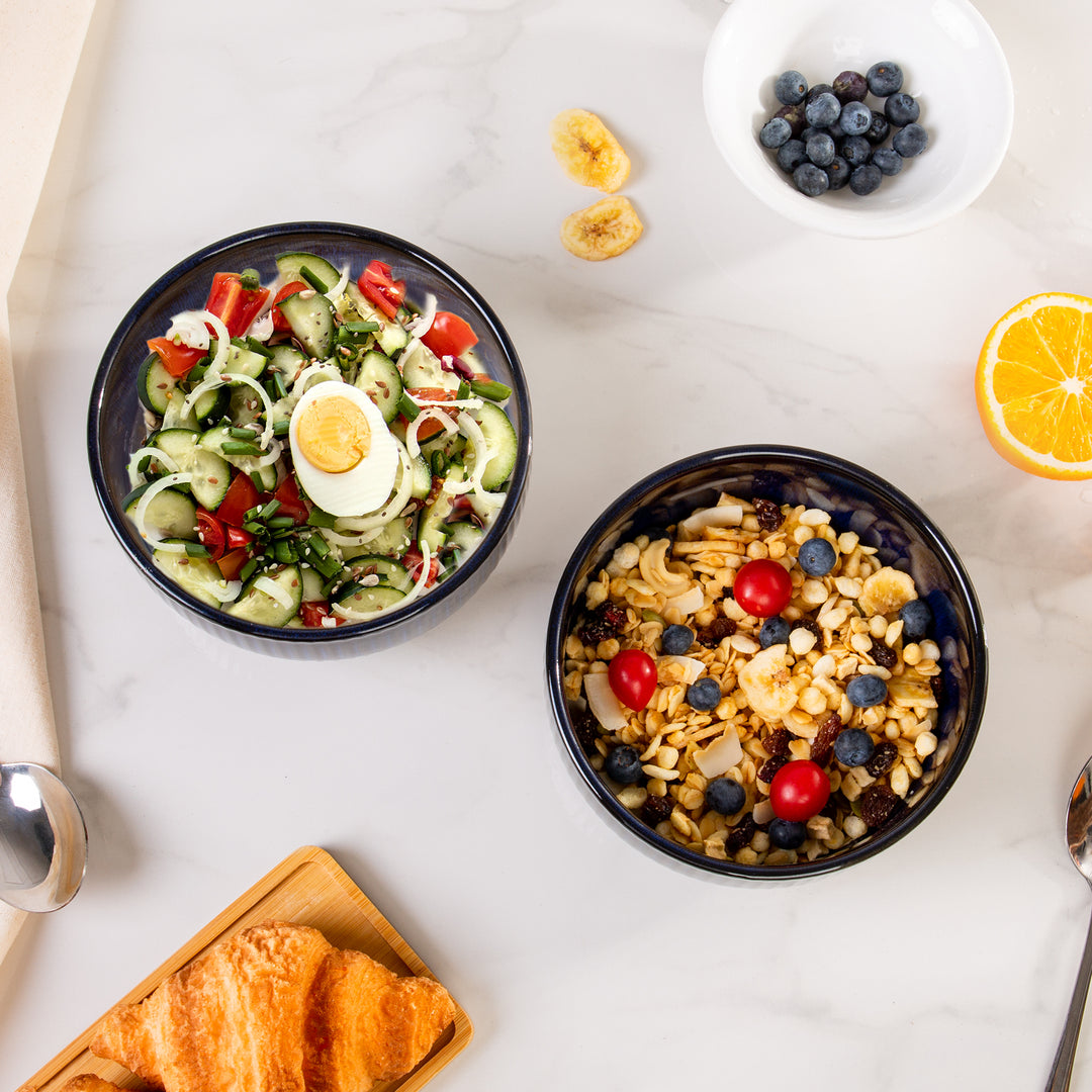 Steinzeug Schalen blau - spülmaschinenfest Diana