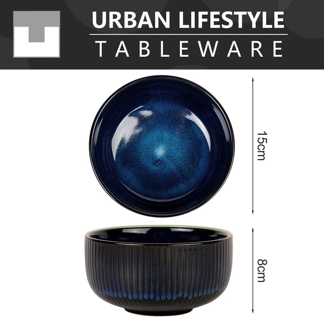 Müslischalen blau Steinzeug - 2 Stück spülmaschinenfest