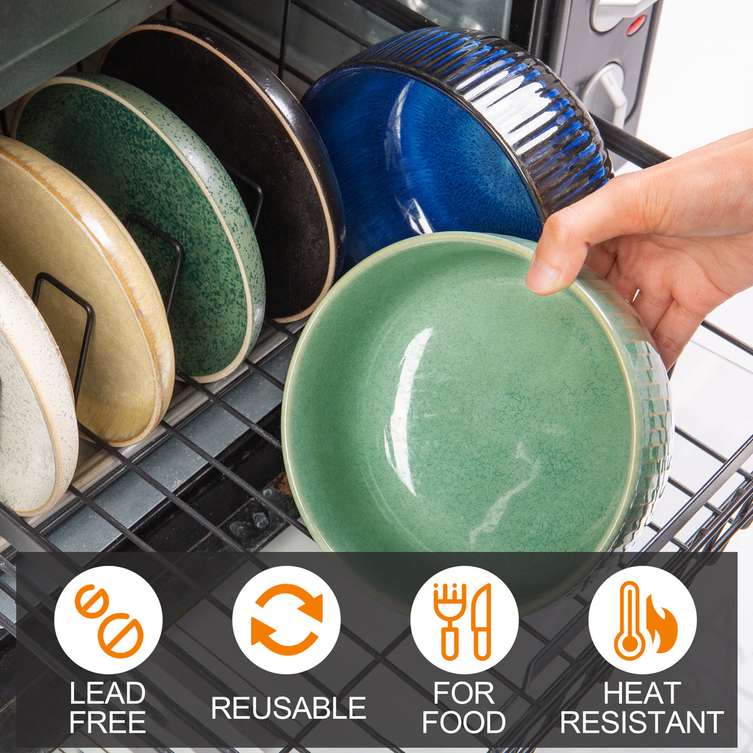 Steinzeug Bowls 15cm grün - spülmaschinenfest 2 Stück