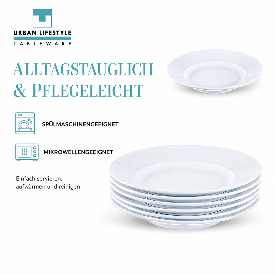 Maße des Pastatellers Milano: 26,5 cm Durchmesser, 3,6 cm Außenkante und 1,7 cm Innenkante