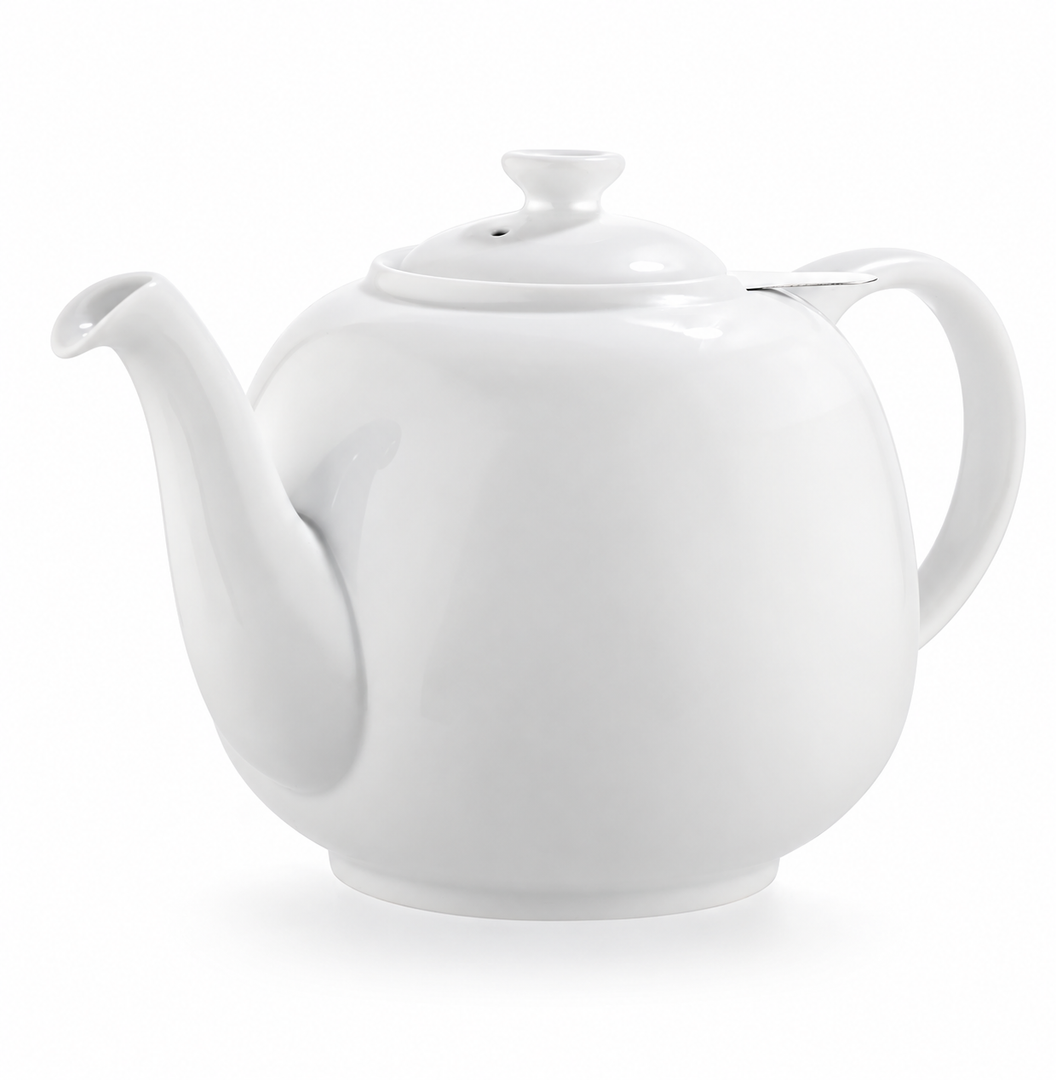 Teekanne Swansea mit Siebeinsatz – Porzellan, Weiß, 1,6 L – reine Produktansicht