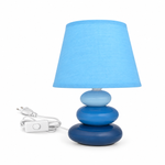 Bild in der Galerie öffnen: Nachttischlampe Lina – Keramik, Blau – reine Produktansicht