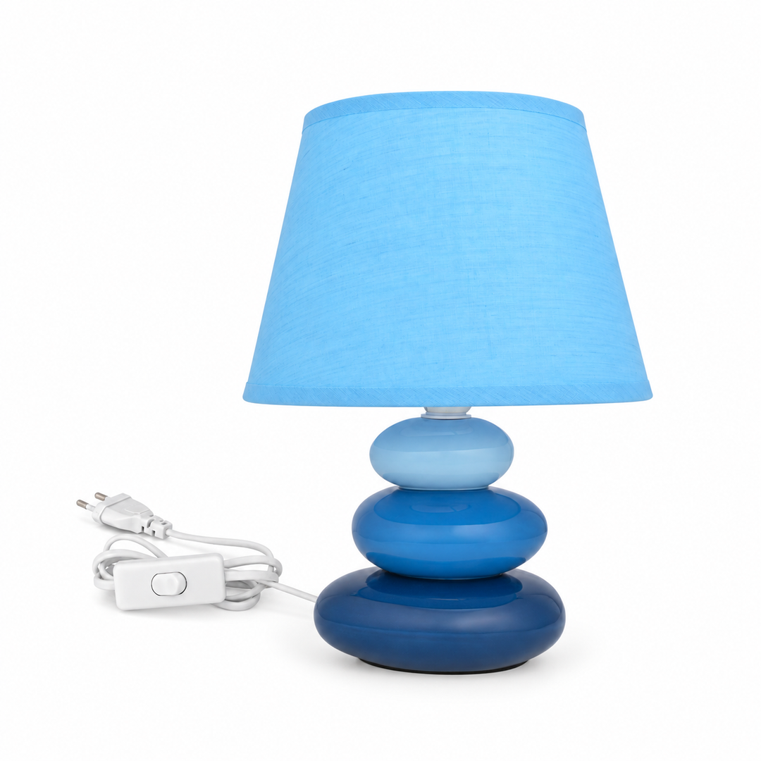 Nachttischlampe Lina – Keramik, Blau – reine Produktansicht