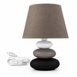 Bild in der Galerie öffnen: Nachttischlampe Lina – Keramik, Taupe-matt – reine Produktansicht