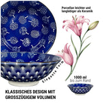 Bild in der Galerie öffnen: Ramen Schale aus Porzellan 20 cm blau weißes Design mit asiatischem Muster für Nudeln und Suppen
