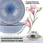 Bild in der Galerie öffnen: Große Ramen Schüssel Tokusa aus Porzellan mit Ramen und Brühe 1000 ml