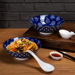 Bild in der Galerie öffnen: Ramen schüssel Japanisch Style Porzellan Größe Schalen set mit Löffel Stäpchen Dip Schalen

