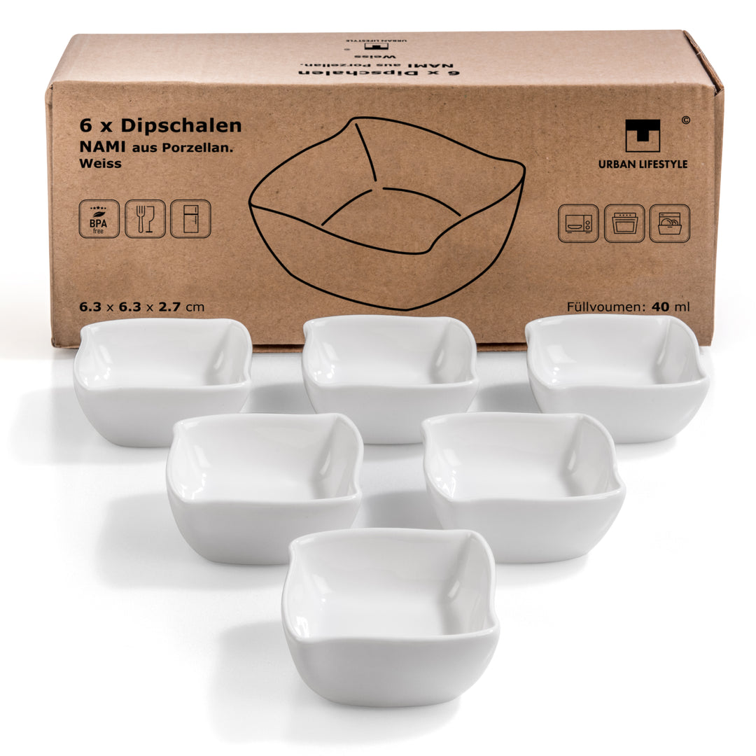 Saucenschälchen Set aus Porzellan weiß 6 Stück Nami Urban Lifestyle