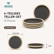 URBAN LIFESTYLE Dessertteller Sand & Anthrazit Steinzeug – Hauptbild