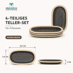 Bild in der Galerie öffnen: URBAN LIFESTYLE Mezze Teller oval schoko-braun Steinzeug 30 cm – Hauptbild