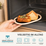 Bild in der Galerie öffnen: Mezze Teller oval schoko-braun Steinzeug – Detailansicht Oberfläche