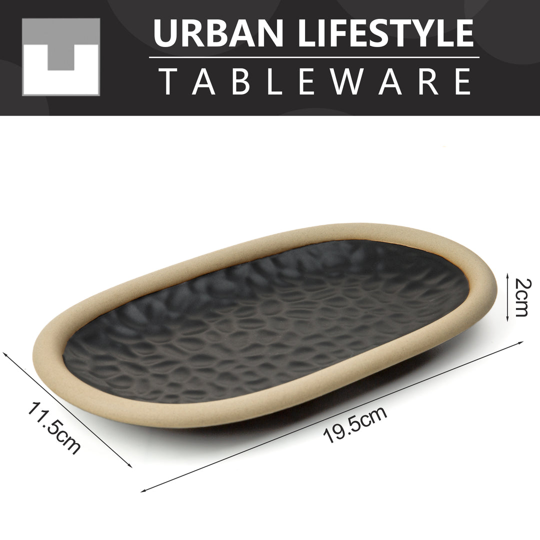 Urban Lifestyle Mezze Teller 4 Stück aus Steinzeug (Schoko Braun)