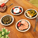 Bild in der Galerie öffnen: Tapas Teller rund braun - 4er Set Steinzeug