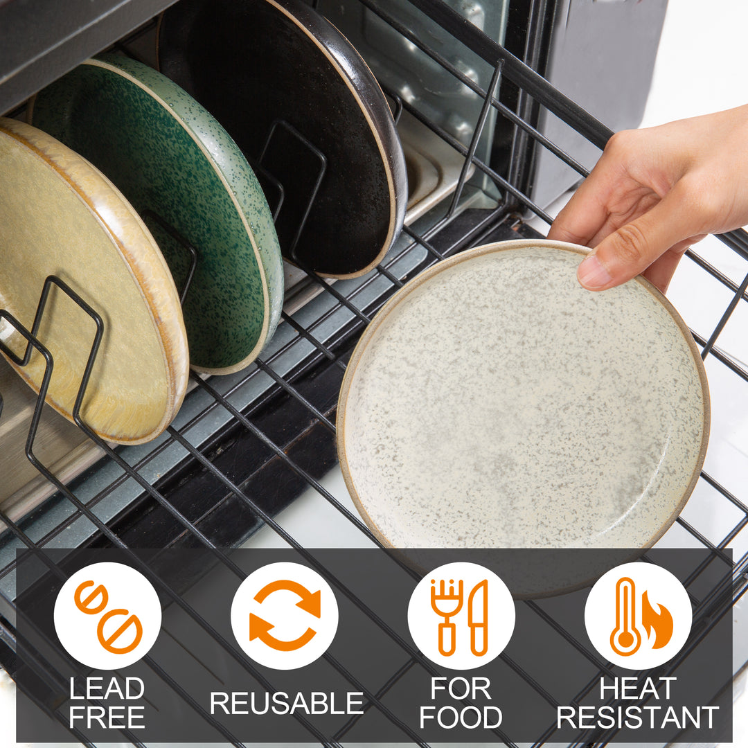 Urban Lifestyle Mezze Teller aus Steinzeug 4 Stück Vorspeisen Teller (Bunt)