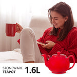 Bild in der Galerie öffnen: Steinzeug Teekanne Liverpool rot - hitzebeständig und robust