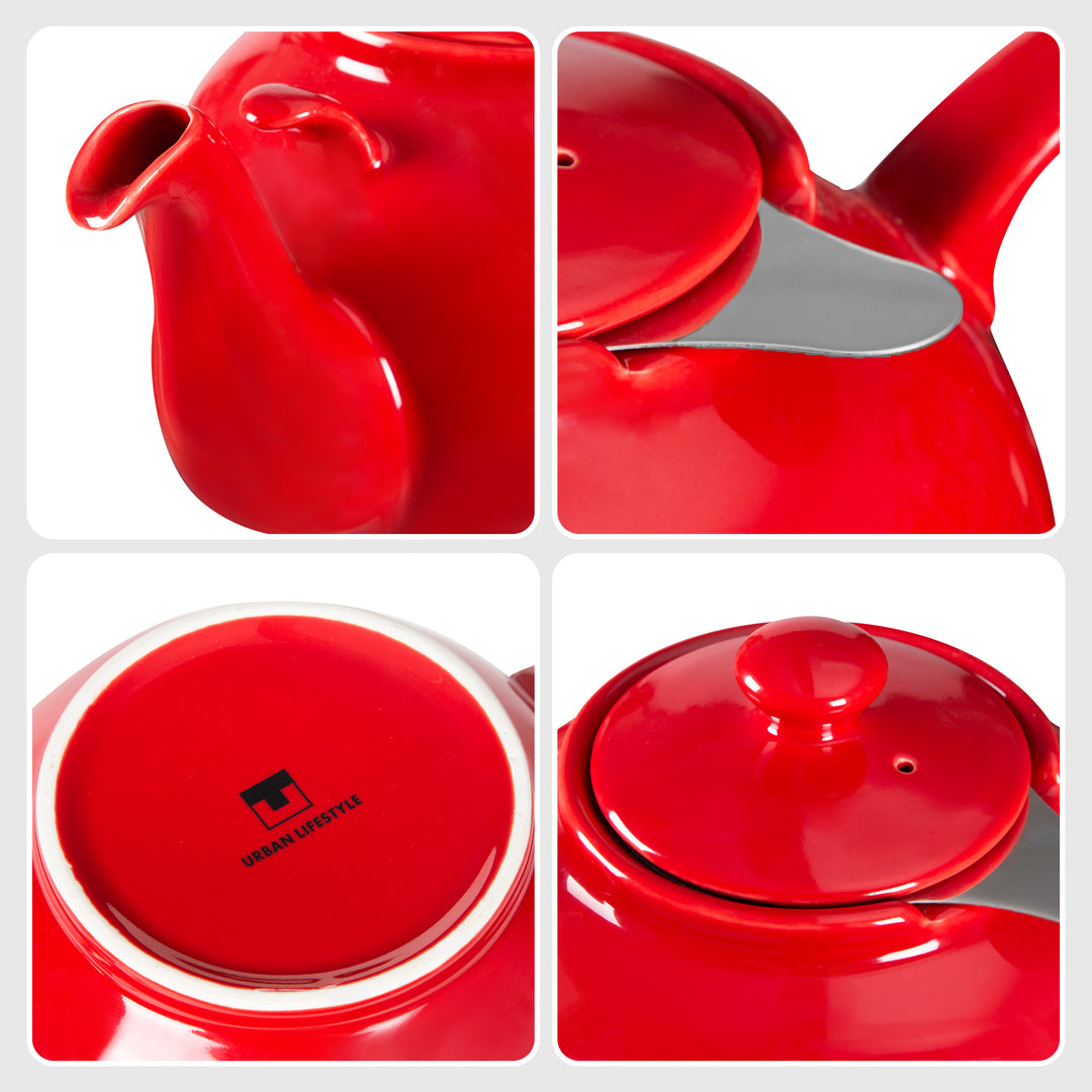 Teekanne Liverpool rot 1,6L - mit Siebeinsatz Steinzeug Urban Lifestyle