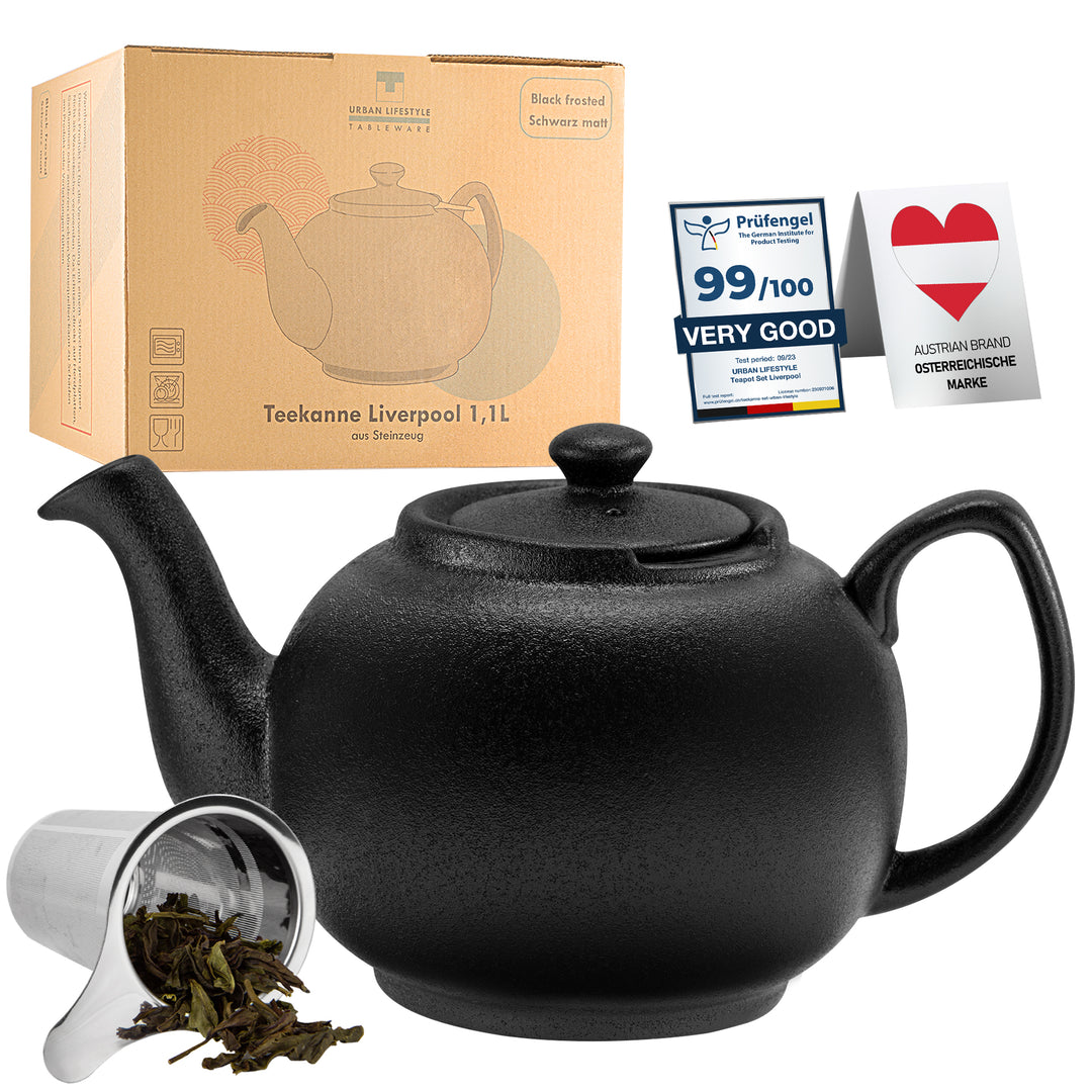 Teekanne Liverpool schwarz Steinzeug Urban Lifestyle 