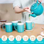 Bild in der Galerie öffnen: Türkise Teekanne Liverpool Steinzeug - 1,6L mit Edelstahlsieb