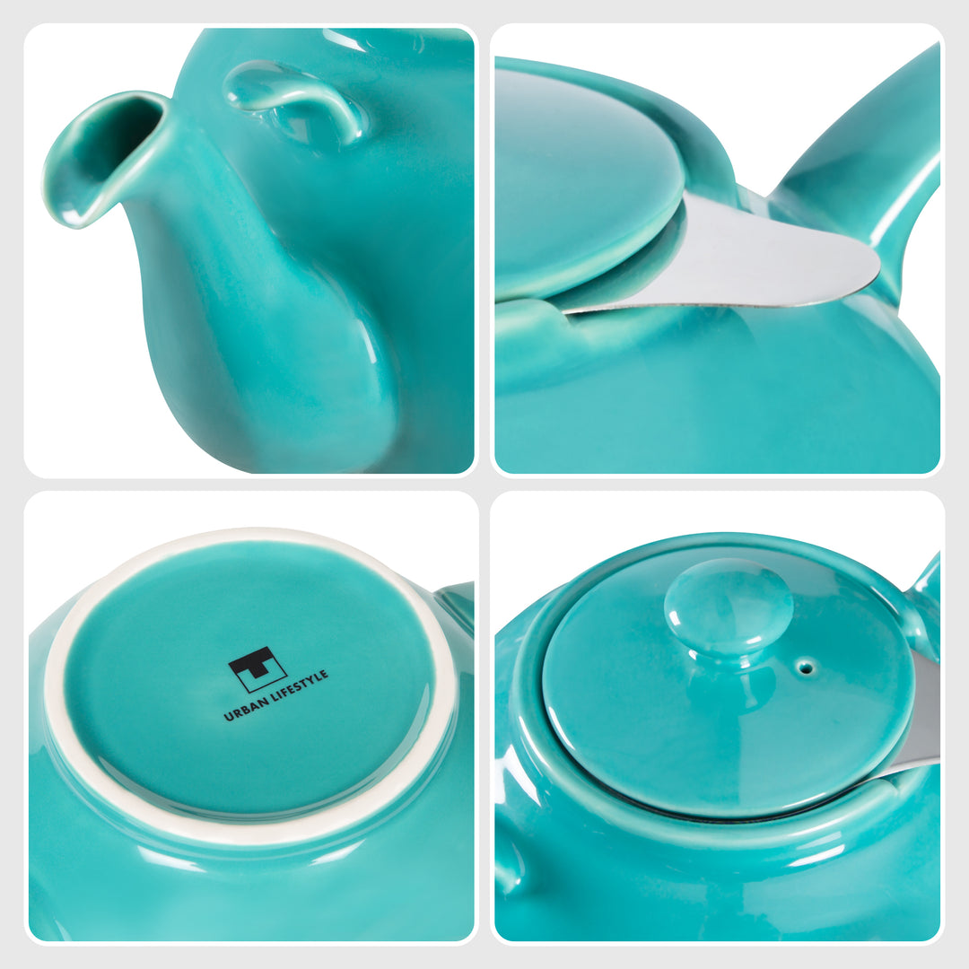 Liverpool Teekanne türkis - mit herausnehmbarem Teesieb