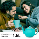 Bild in der Galerie öffnen: Steinzeug Teekanne Liverpool türkis 1,6L - hitzebeständig