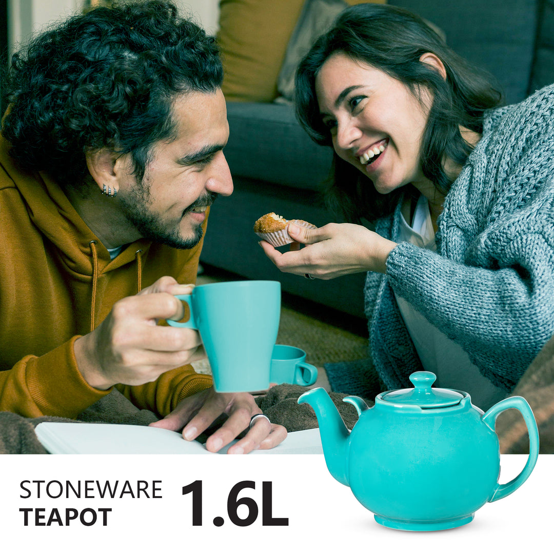 Steinzeug Teekanne Liverpool türkis 1,6L - hitzebeständig