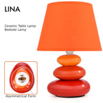 Bild in der Galerie öffnen: Urban Lifestyle Tischlampe Lina in Orange mit Stoffschirm für Schlafzimmer und Wohnzimmer