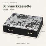 Bild in der Galerie öffnen: Maßgrafik der Schmuckkassette – 16 × 16 cm – Silber, Klein.