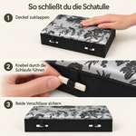 Bild in der Galerie öffnen: Anleitung zum Schließen der Schmuckkassette mit Knebelverschlüssen – Silber, Klein.