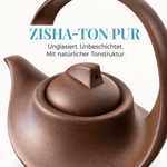Bild in der Galerie öffnen: Zisha-Ton pur: unglasierte und unbeschichtete Yixing-Teekanne mit natürlicher Tonstruktur