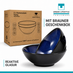 Bild in der Galerie öffnen: Ramen-Schüssel-Set Yuna – Keramik, Blau, 2er-Set