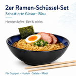 Bild in der Galerie öffnen: Ramen-Schüssel-Set Yuna – Keramik, Blau, 2er-Set